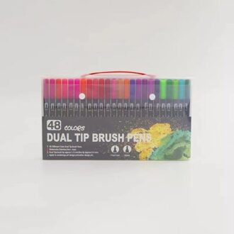 12/24/36/48/120 Stuks Aquarel Pennen Borstel Markers Dual Tip Fineliner Waterbasis Markeerstift pen Voor Kalligrafie Tekening