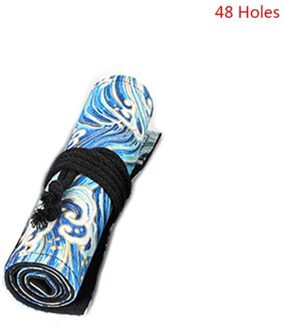 12/24/36/48/72 Gaten Canvas Roll Up Potlood Tas Pen Gordijn Case Makeup Wrap Hold 1XCE