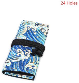 12/24/36/48/72 Gaten Canvas Roll Up Potlood Tas Pen Gordijn Case Makeup Wrap Hold 1XCE