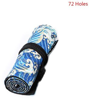 12/24/36/48/72 Gaten Canvas Roll Up Potlood Tas Pen Gordijn Case Makeup Wrap Hold 1XCE