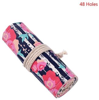 12/24/36/48/72 Gaten Canvas Rose Roll Up Pen Gordijn Potlood Bag Case Make-Wrap Houder opslag Pouch