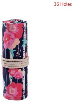 12/24/36/48/72 Gaten Canvas Rose Roll Up Pen Gordijn Potlood Bag Case Make-Wrap Houder opslag Pouch