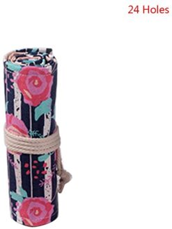 12/24/36/48/72 Gaten Canvas Rose Roll Up Pen Gordijn Potlood Bag Case Make-Wrap Houder opslag Pouch