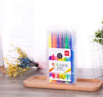 12/24/36 kleuren Aquarel Borstel Markers Pen Set voor School Student Art Manga Levert 12 kleuren