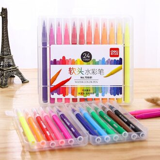 12/24/36 kleuren Aquarel Borstel Markers Pen Set voor School Student Art Manga Levert 24 kleuren