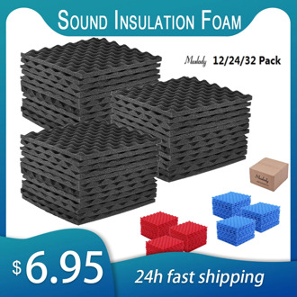 12/24/36pcs Acoustic Studio Foams Panels Sound Insulation Foam Soundproofing Sound Treatment Studio Room Absorption Tiles 30X30