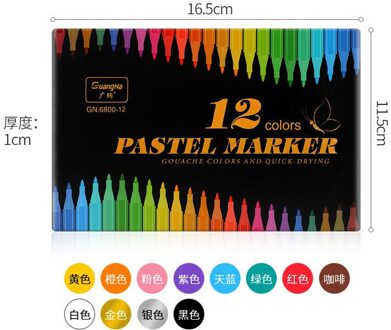 12/24/36Pcs Pastel Kleur Marker Pen Pastel Pen Set Diy Fotoalbum Graffiti Pen Art benodigdheden Voor Artist Acrylverf 12stk reeks
