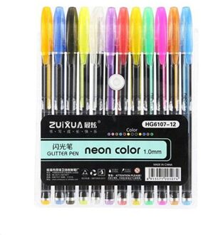 12/24/48 Kleuren Gel Pen Set Glitter Gel Pennen Voor School Office Volwassen Coloring Boek Tijdschriften Tekening Doodling Art markers 12 kleuren