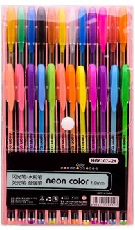 12/24/48 Kleuren Gel Pen Set Glitter Gel Pennen Voor School Office Volwassen Coloring Boek Tijdschriften Tekening Doodling Art markers 24 kleuren