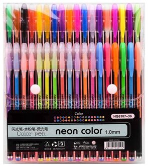 12/24/48 Kleuren Gel Pen Set Glitter Gel Pennen Voor School Office Volwassen Coloring Boek Tijdschriften Tekening Doodling Art markers 36 kleuren
