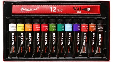12/24 Kleur 12Ml Aluminium Buis Aquarel Verf Set Voor Kinderen Diy Student Beginners Praktijk Tekening Art Supplies 12 kleuren