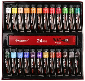 12/24 Kleur 12Ml Aluminium Buis Aquarel Verf Set Voor Kinderen Diy Student Beginners Praktijk Tekening Art Supplies 24 kleuren