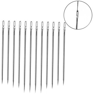 12/24 Pcs Blind Naald Ouderen Naald-Side Gat Hand Huishoudelijke Naaien Rvs Naaien Onnodig Threading Kleding Naaien 12stk sliver