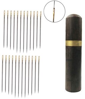 12/24 Pcs Blind Naald Ouderen Naald-Side Gat Hand Huishoudelijke Naaien Rvs Naaien Onnodig Threading Kleding Naaien 24stk gouden reeks b