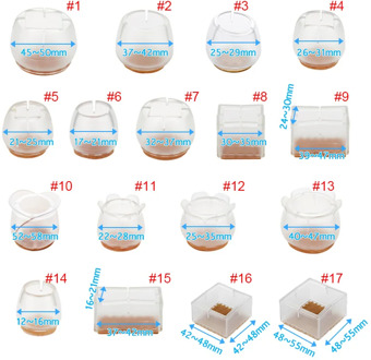 12/24Pcs Chair Leg Caps Assorted Round Square Rectangle Silicone Floor Protector Furniture Table Feet Covers
