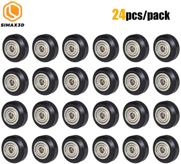 12/24pcs CNC Openbuilds Plastic POM Wheel with 625zz Idler Pulley Gear Passive Round Wheel Perlin Wheel for CR10 Ender 3 Printer