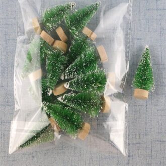 12/24Pcs Lot Mini Kerstboom Sisal Zijde Ceder Home Decor 4.5Cm Kleine Kerstman Sneeuw Vorst Dorp huis Jaar Levert 3