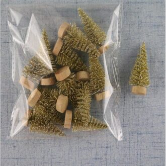 12/24Pcs Lot Mini Kerstboom Sisal Zijde Ceder Home Decor 4.5Cm Kleine Kerstman Sneeuw Vorst Dorp huis Jaar Levert 6