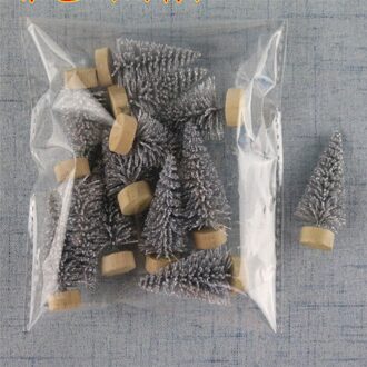 12/24Pcs Lot Mini Kerstboom Sisal Zijde Ceder Home Decor 4.5Cm Kleine Kerstman Sneeuw Vorst Dorp huis Jaar Levert