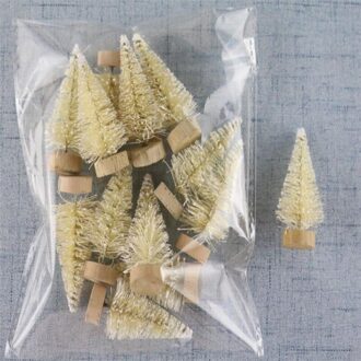 12/24Pcs Lot Mini Kerstboom Sisal Zijde Ceder Home Decor 4.5Cm Kleine Kerstman Sneeuw Vorst Dorp huis Jaar Levert