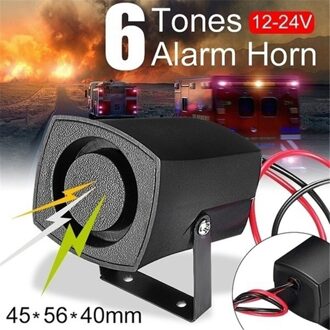 12-24V 6Tones Auto Politie Brandalarm Hoorn Ring Alarmsysteem Sirene Luidspreker Waarschuwing Luid Geluid Alarm speaker