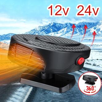 12/24V Draagbare Auto Truck Van Ventilator Kachel Voorruit Window Voorruitverluchting Ontdooier 360 Graden Rotatie Low Noise Auto accessoires Black12v
