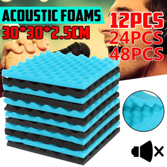 12-48PCS 30x30x2.5cm Studio Acoustic Foam Soundproof Foam Sound Absorption Treatment Panel Sound Wedge Protective Sponge