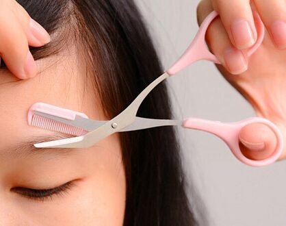 12.5Cm (4.92 '') schoonheid Meisje Dame Vrouwen Wenkbrauw Schaar Kam Wimper Eye Brow Trimmer Cosmetische Make-Up Tool Shear Bruidegom Haar Trim