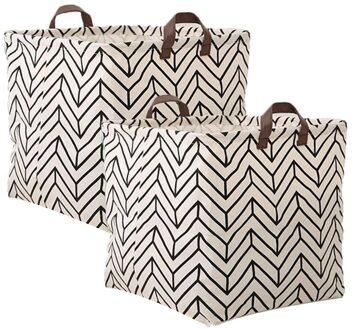 12.6 Inch Vierkante Speelgoed Opbergbakken Mand Met Handvat, Opvouwbare Opslag Mand, Wasmand, 2 Pack licht grijs