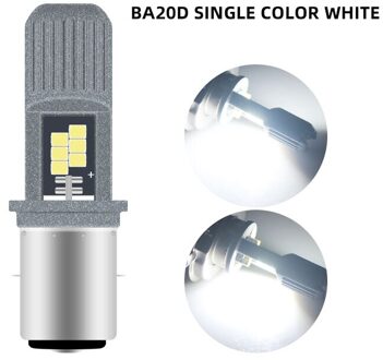 12-80V H4 Led H6 P15D BA20D Led Motorfiets Koplampen 3030 Chip 8SMD Wit/Geel Hi/Lage Lamp Scooter Accessoires Mistlamp BA20D wit