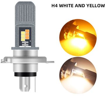 12-80V H4 Led H6 P15D BA20D Led Motorfiets Koplampen 3030 Chip 8SMD Wit/Geel Hi/Lage Lamp Scooter Accessoires Mistlamp H4 wit N geel