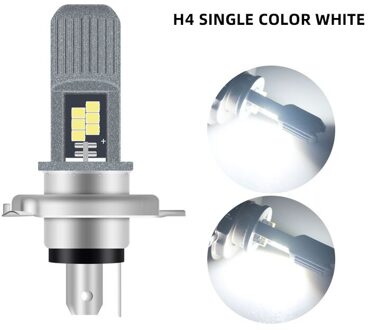 12-80V H4 Led H6 P15D BA20D Led Motorfiets Koplampen 3030 Chip 8SMD Wit/Geel Hi/Lage Lamp Scooter Accessoires Mistlamp H4 wit