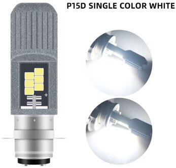 12-80V H4 Led H6 P15D BA20D Led Motorfiets Koplampen 3030 Chip 8SMD Wit/Geel Hi/Lage Lamp Scooter Accessoires Mistlamp P15D wit