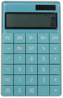 12-bit Calculator Breedbeeld Dual Power Platte Knop Eenvoudig Kantoor Rekenmachine Basic Rekenmachine Desktop Rekenmachine blauw