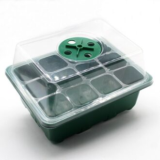12 Cellen Gat Kwekerij Potten Plant Zaad Box Tray Insert Zaaien Case Plastic Plant Zaden Groeiende Doos Base Tuin Groeien doos groen