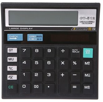12 Cijfers Solar Batterij Dual Power Grote Display Office Desktop Rekenmachine CT-512