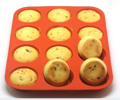 12 Cups Siliconen Muffin & Cupcake Bakken Pan/Non-stick & Vaatwasser Magnetron Veilig