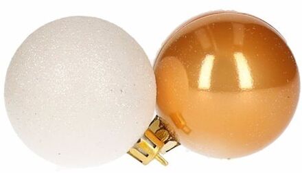 12-delige kerstballen set wit/goud - Kerstbal Multikleur