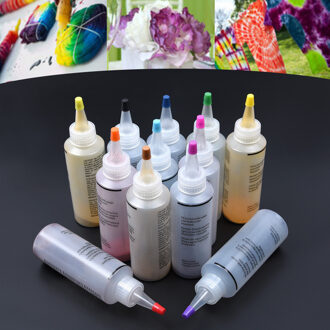 12 flessen Tulp Een Stap Tie Dye Kit Stof Textiel Permanente Verf DIY Maken