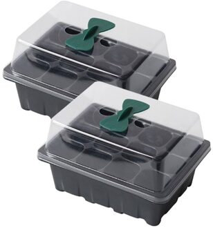 12 Gat Plant Zaad Groeien Doos Kwekerij Zaailing Starter Tuin Yard Lade Zaaien Doos Met Gat Zaailing Doos #25 2stk