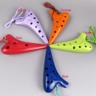 12 gaten plastic hars SC ocarina fluit goed geluid muziekinstrument paars/rood/groen/blauw oranje