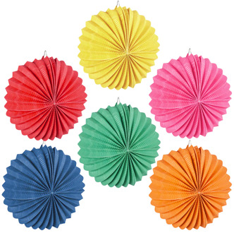 12 Gekleurde Ronde Papieren Ballonlampionnen