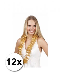 12 gouden Hawaii kransen