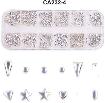12 Grid Gemengde Stijl Nail Art Moon Star Gold Metal Rivet Studs 3D Diy Charm Decoratie Accessoires ymy-CA232-4