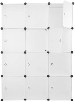 12 Grids Modern DIY Plastic Storage Wardrobe Shelf DIY Waterproof Home Use Storage Cube Organiser Clothes Wardrobe Cabinet