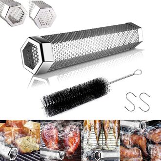 12 Hexagon Bbq Houtpellets Buis Roker Draagbare Barbecue Rook Generator Outdoor Koken Bbq Gereedschap Accessoires