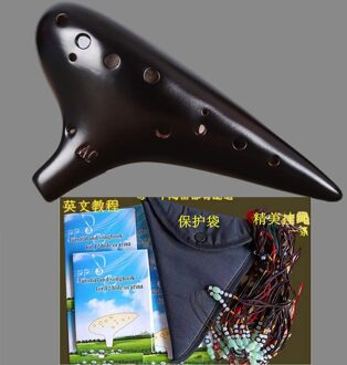 12 Holes Ocarina Alto C Key Gekleurde Glazuur Zwart Chinese Traditionele Muziekinstrumenten