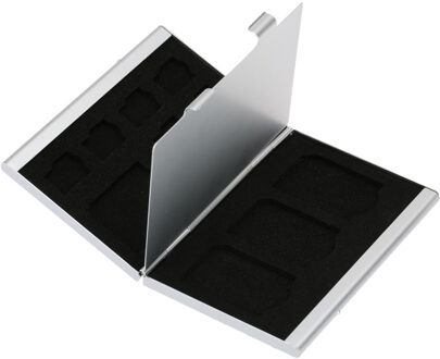12 in 1 Aluminium Opbergdoos Tas Memory Card Case Wallet Grote Capaciteit Voor 4 * SD Micro SD SDHC SDXC MMC 8 * TF SIM Ca