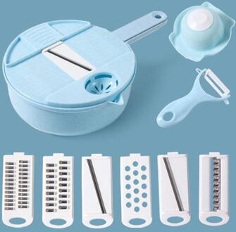 12 In 1 Multifunctionele Groentesnijder Bladen Aardappel Flarden Versnipperd Artefacten Huishoudelijke Rasp Aardappel Slicer Keuken Ar blauw