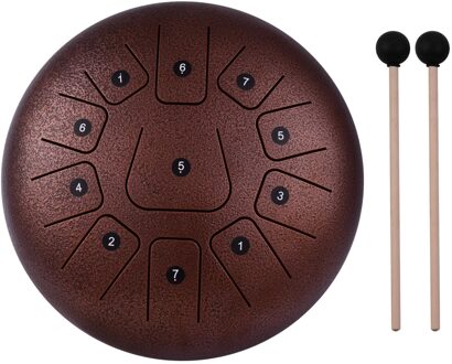 12 Inch 11-Tone Staal Tong Drum Tank Drum Percussie Instrument Hand Pan Drum Voor Beginners Met Drum Aeccessaries